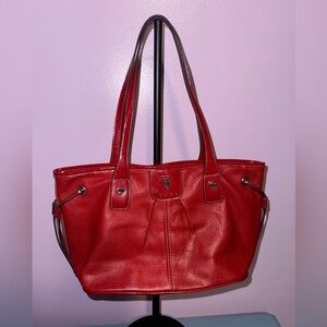 Tignanello Vibrant Red Leather Tote